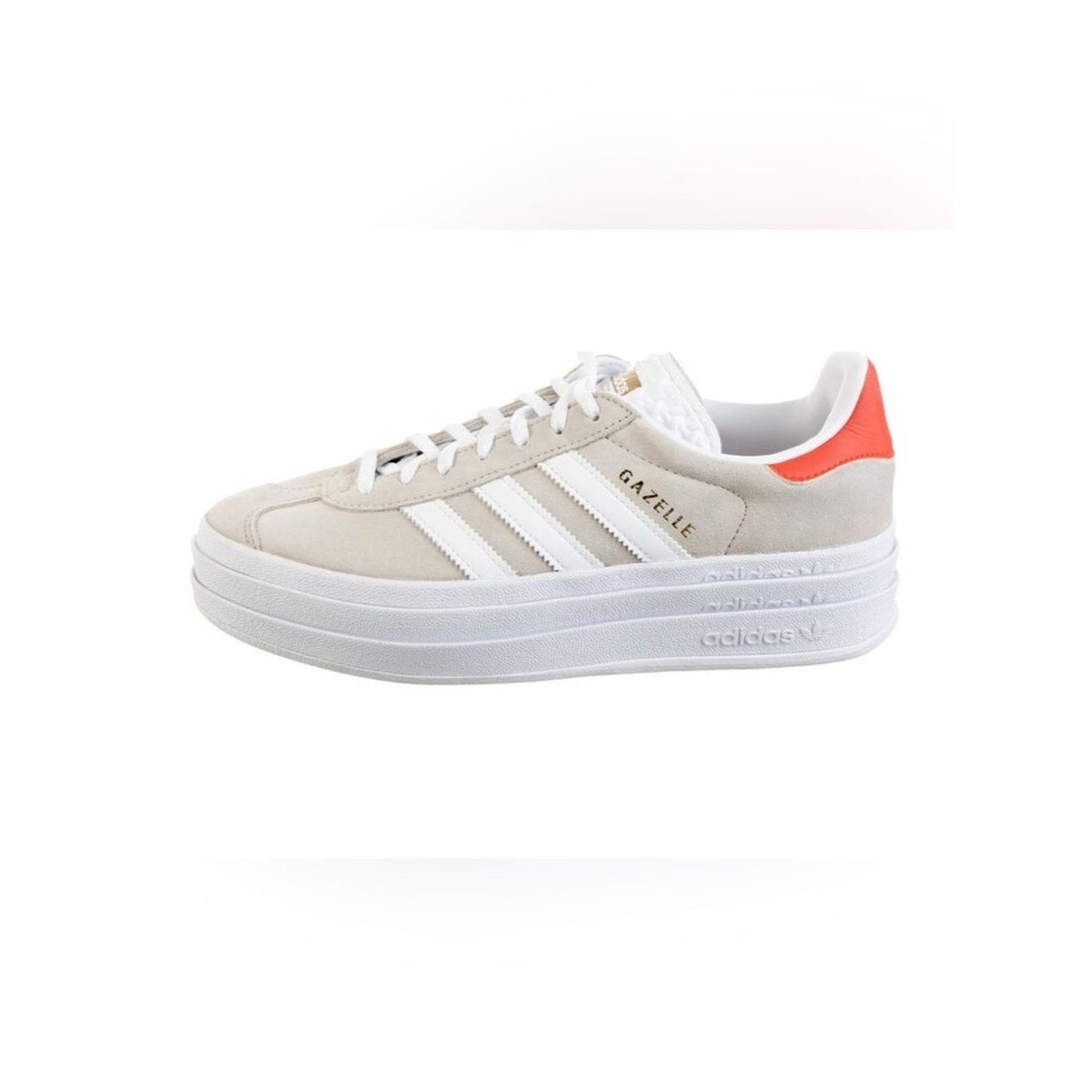Adidas Gazelle Bold Platform Sneakers Cream White Coral Suede Retro Trainers 7.5